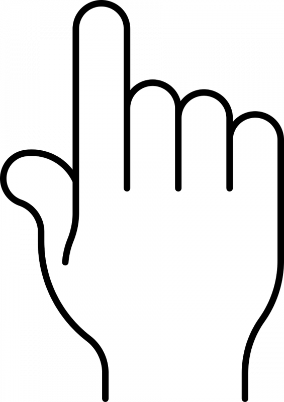 Hand with finger pointing upwards