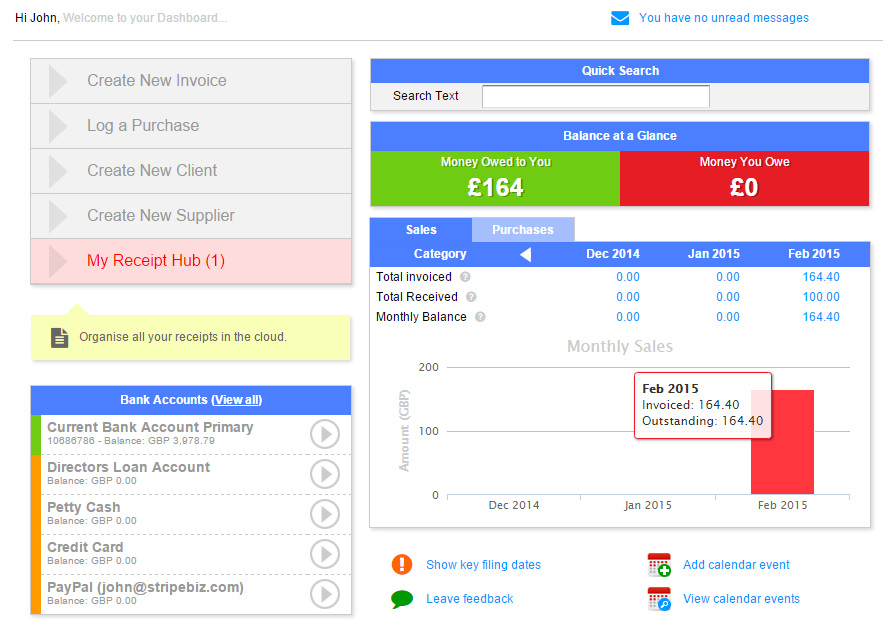 QuickFile Dashboard