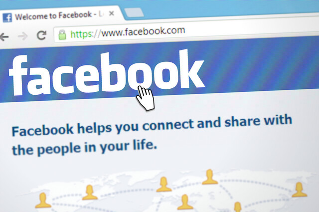 Screenshot of the Facebook log in screen